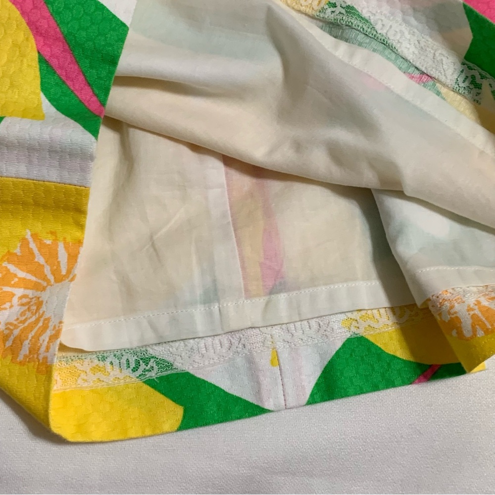 Lilly Pulitzer Strapless Mini Dress 00 Franco Dancing Daffodils Pink 100% Cotton - Picture 12 of 14